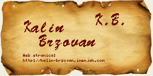 Kalin Brzovan vizit kartica